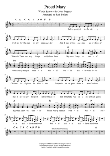 Proud Mary (arr. Rob Bullen)