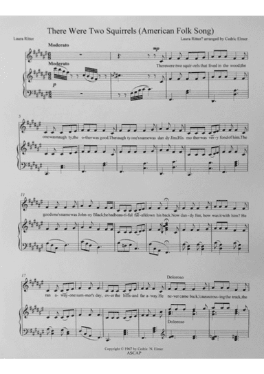 There Were Two Squirrels (American  Folk Song) (arr. Cedric Elmer, ASCAP)