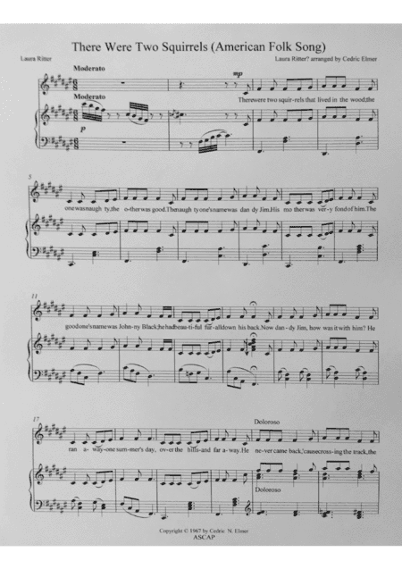 There Were Two Squirrels (American  Folk Song) (arr. Cedric Elmer, ASCAP)