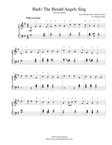 Hark! The Herald Angels Sing - for easy piano (arr. Samuel Stokes)