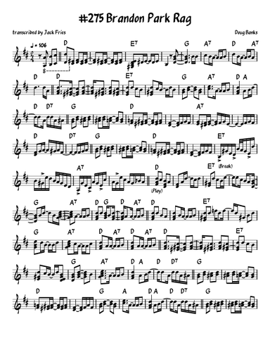 Brandon Park Rag (arr. John Fries)