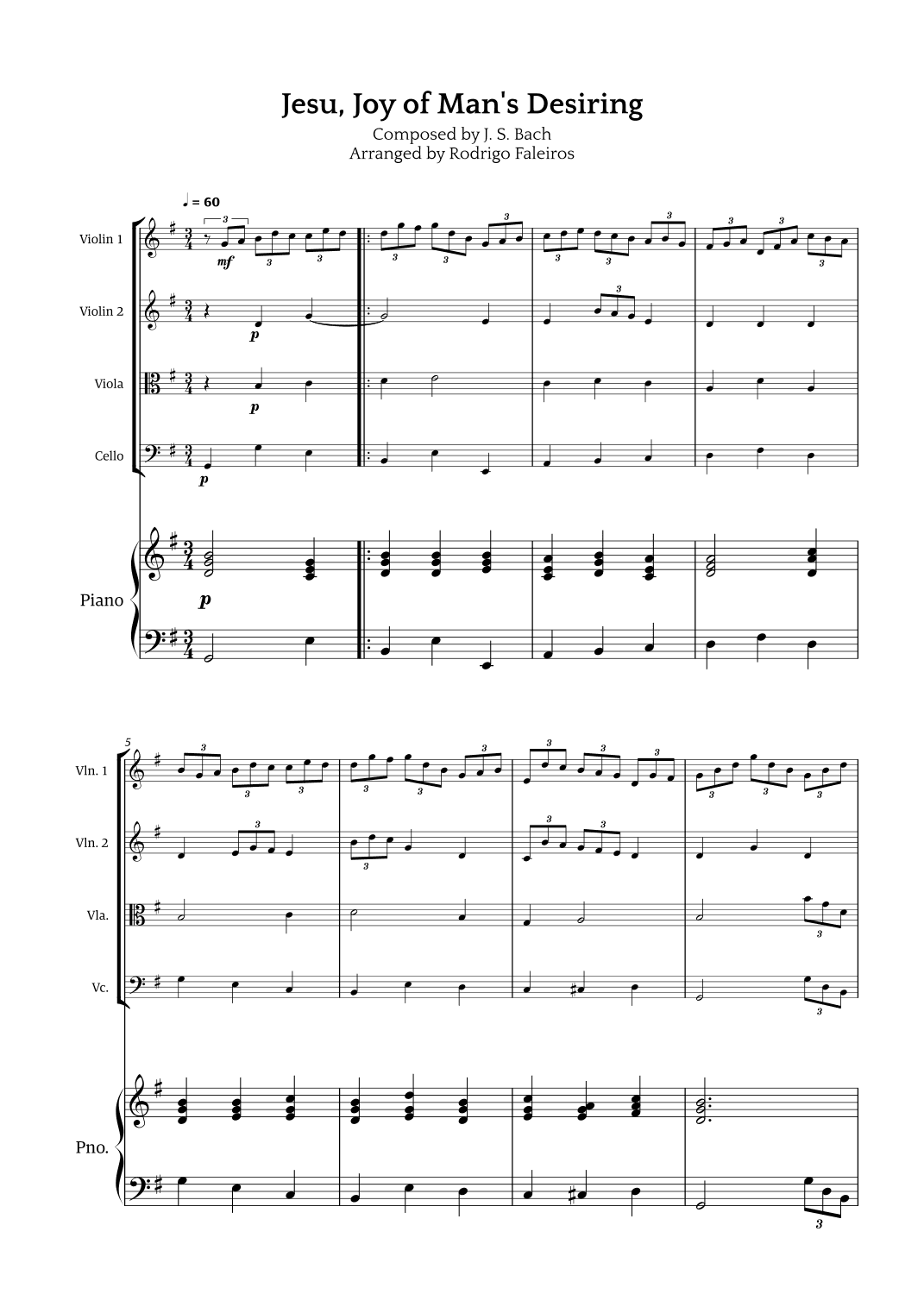 Jesu, Joy of Man's Desiring (arr. Rodrigo Faleiros)