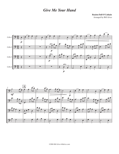 Give Me Your Hand for cello quartet (arr. Bill Alves)