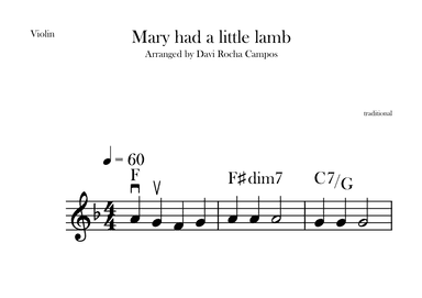 Mary had a little lamb (arr. Davi Rocha Campos)