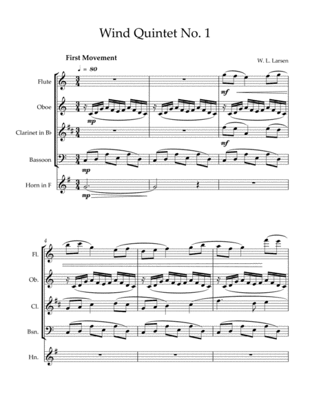 W L Larsen - Wind Quintet No. 1