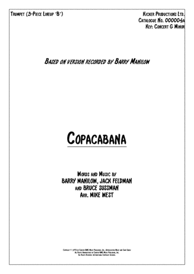 Copacabana (at The Copa) (arr. Mike West)