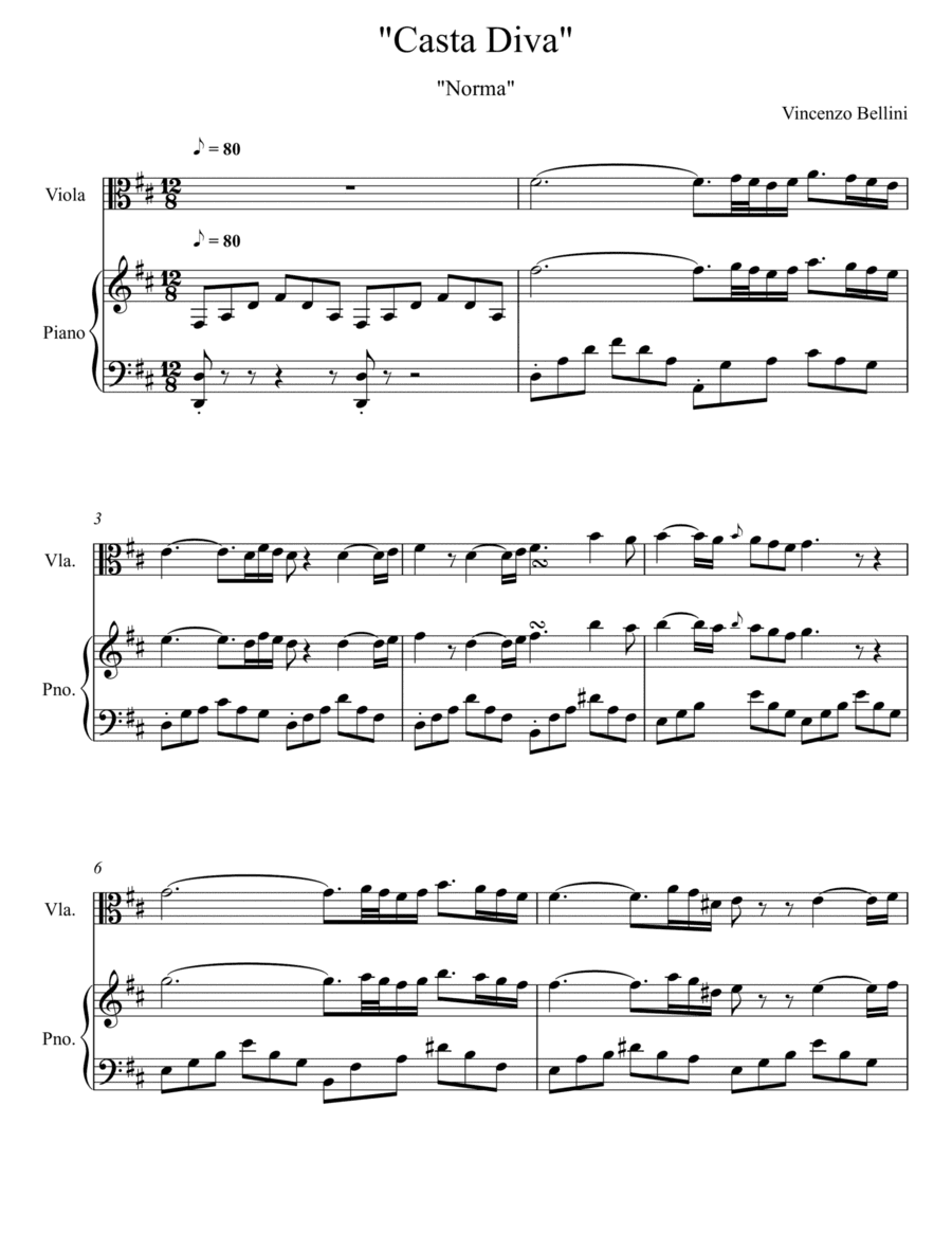 Vincenzo Bellini - Casta Diva - Norma (Viola Solo) (arr. André Laitano)