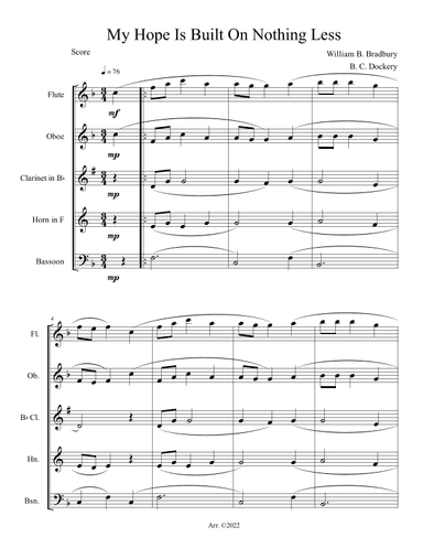 My Hope Is Built On Nothing Less (Woodwind Quintet) (arr. B. C. Dockery)