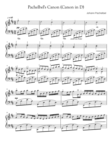 Canon in D Pachelbel's (with note names and finger numbers) Intermediate (arr. Published Harmony Valarie)
