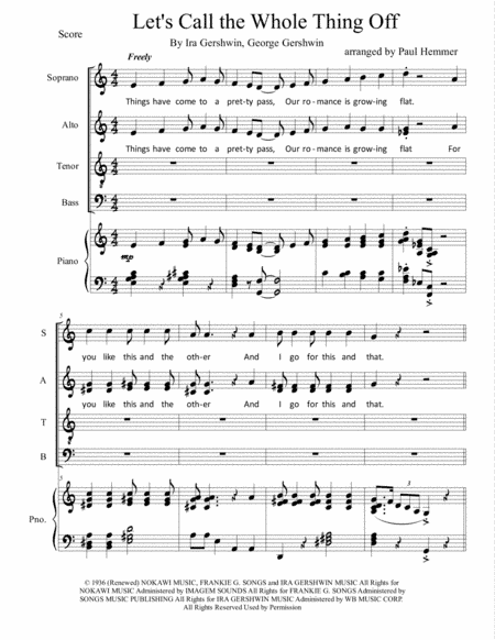 Let's Call The Whole Thing Off (arr. Paul Hemmer)
