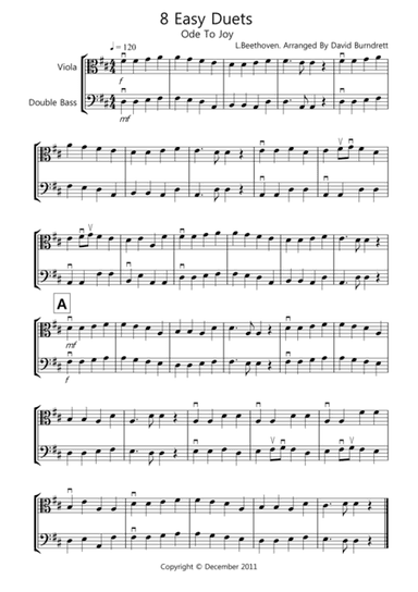 8 Easy Duets for Viola And Double Bass (arr. David Burndrett)