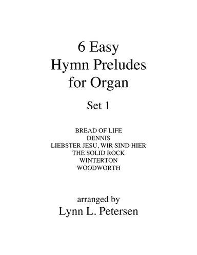 6 Easy Hymn Preludes for Organ - Set 1 (arr. Lynn L. Petersen)