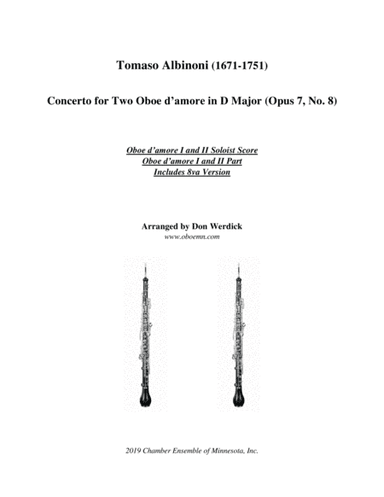 Concerto for Two Oboe d’amore in D Major, Op. 7 No. 8 (arr. Don Werdick (1946 - ))