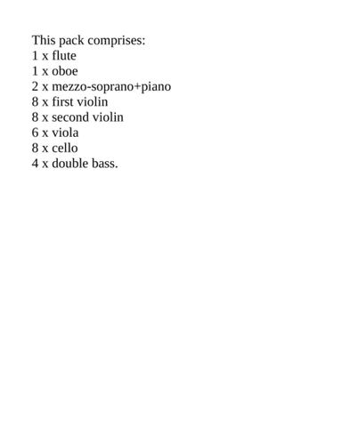 O Love (Mezzo-soprano solo plus chamber orchestra ALL PARTS)