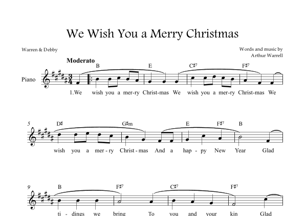 We Wish You a Merry Christmas (arr. Warren & Debby)