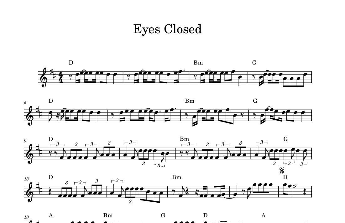 Eyes Closed (arr. Jinne Kim)