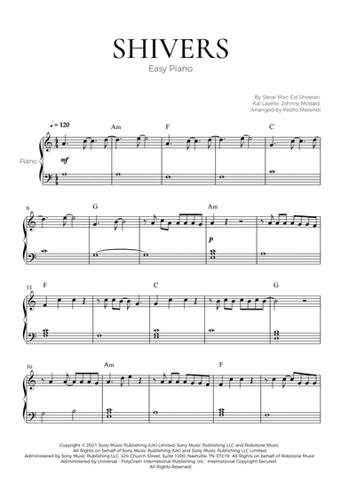 Shivers (arr. Pedro Merendi)