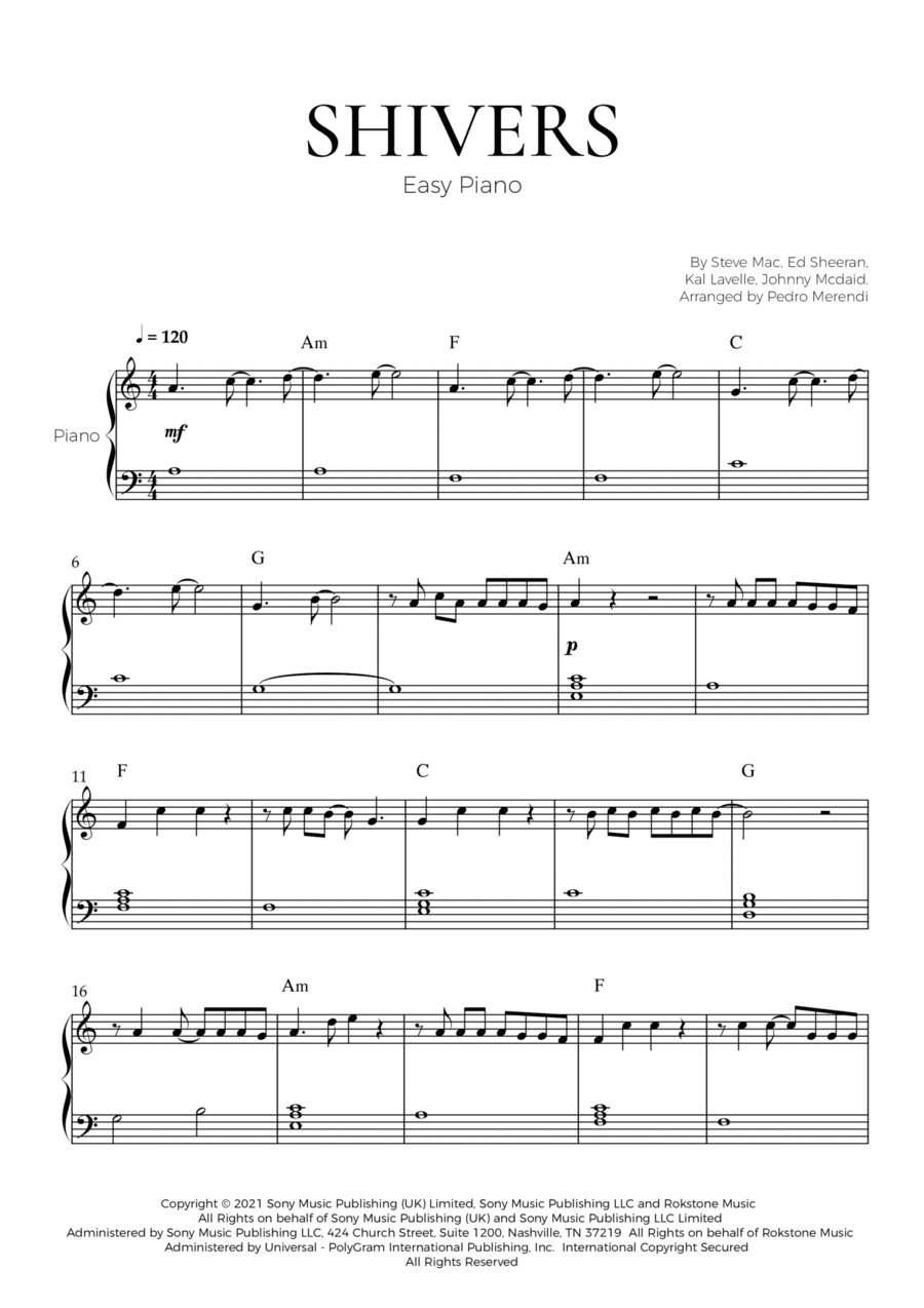 Shivers (arr. Pedro Merendi)