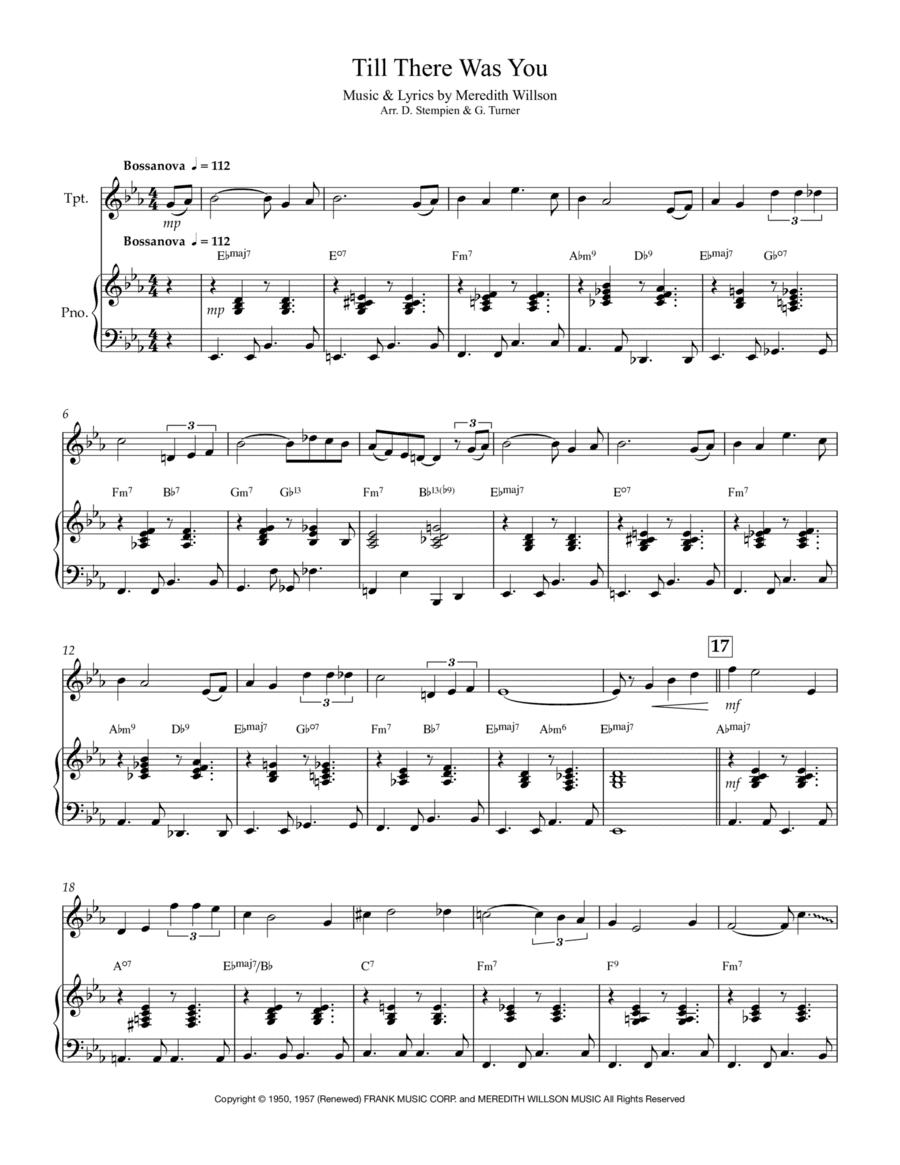 Till There Was You (arr. Debra E. Stempien & Gregory H. Turner)