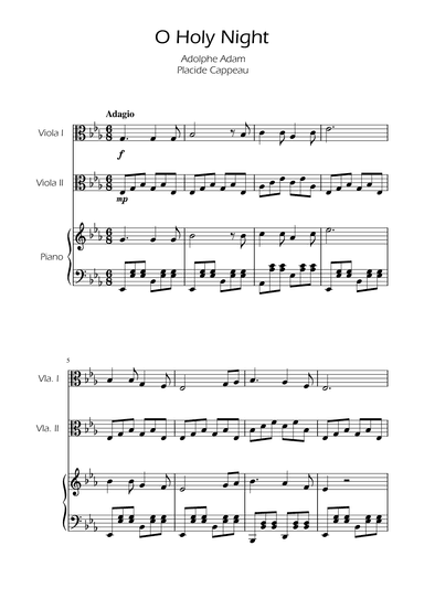 O Holy Night - Viola Duet w/ Piano (arr. Ygor Nunes)