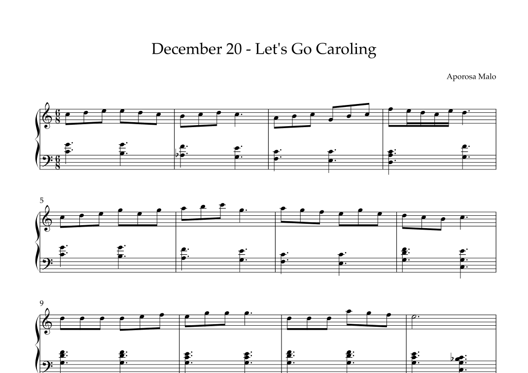 December 20 - Let's Go Caroling