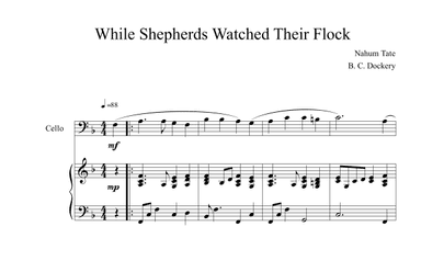 While Shepherds Watched Their Flock (Cello Solo with Piano Accompaniment) (arr. B. C. Dockery)