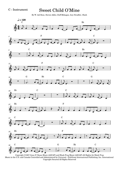 Sweet Child O' Mine (arr. Fabio Eduardo de Oliveira)