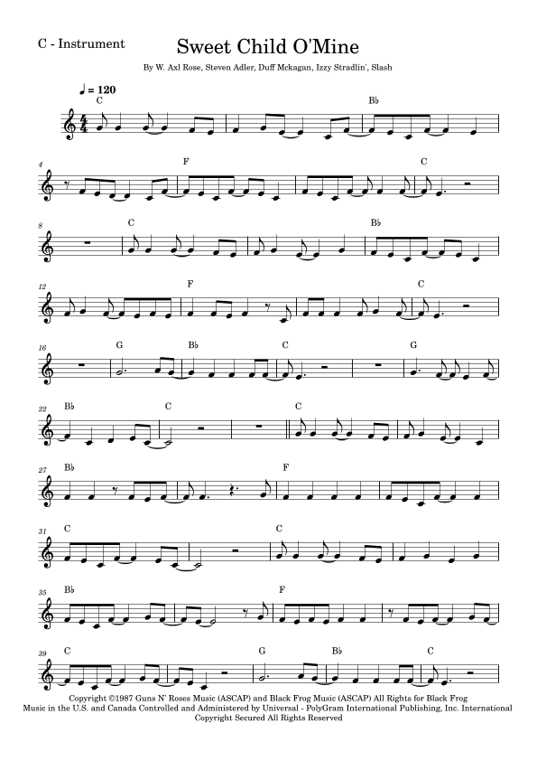 Sweet Child O' Mine (arr. Fabio Eduardo de Oliveira)