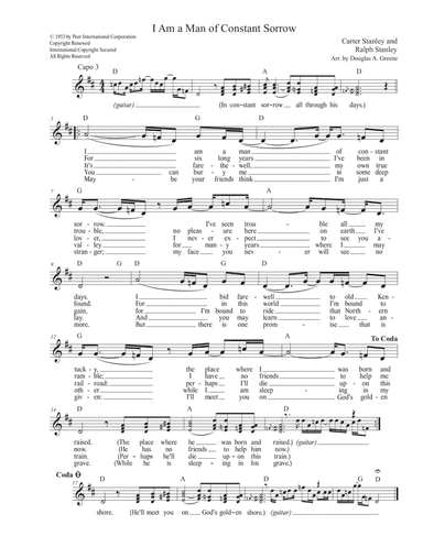 I Am A Man Of Constant Sorrow (arr. Douglas A. Greene)
