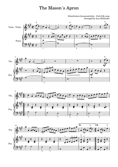 Soittosalkku: The Mason´s Apron (arr. Anu Holländer)
