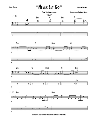 Never Let Go (arr. Accubass)