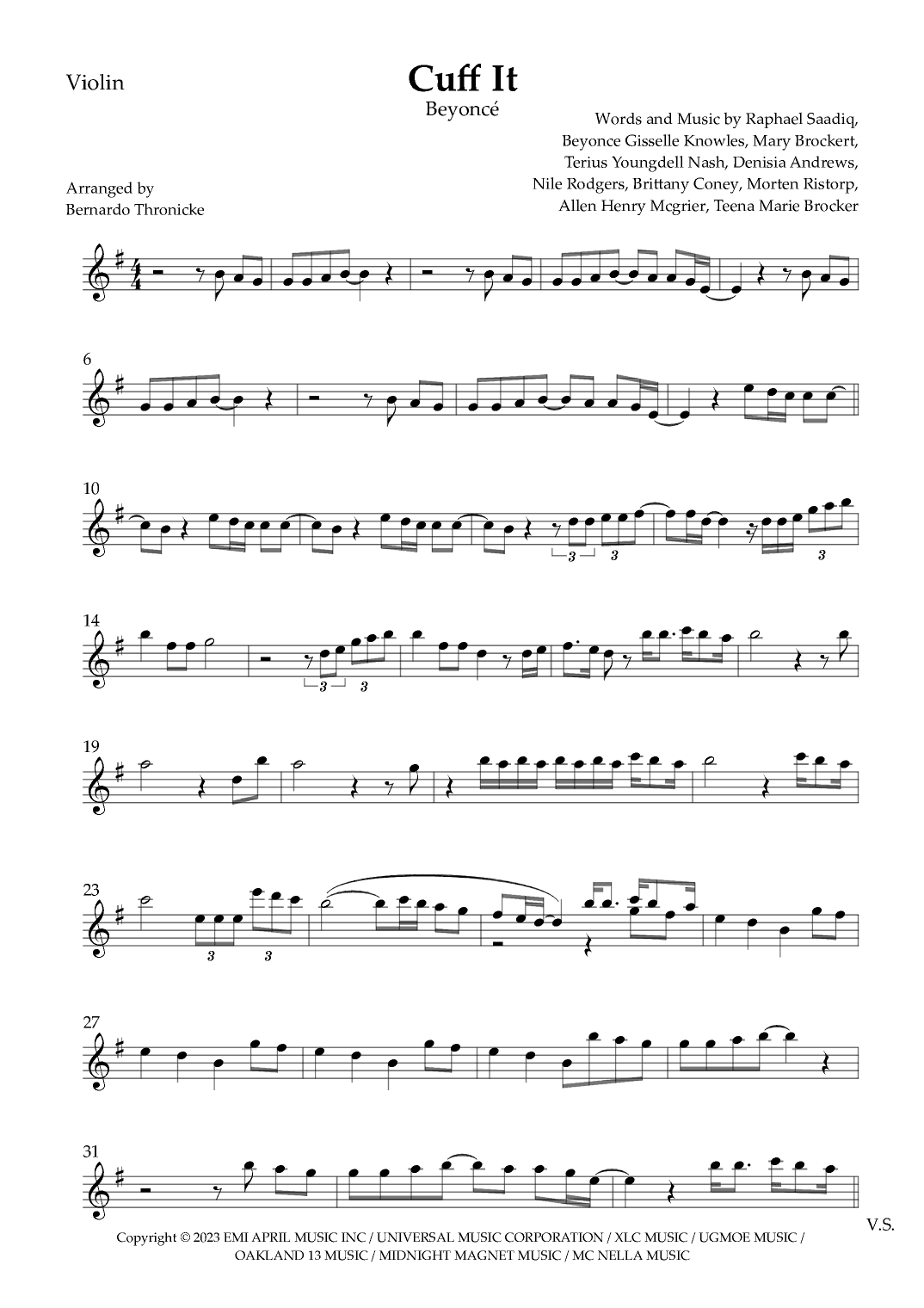 Cuff It (arr. Bernardo Thronicke)