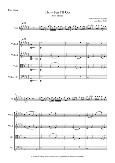 How Far I'll Go (arr. Fabio Britto)