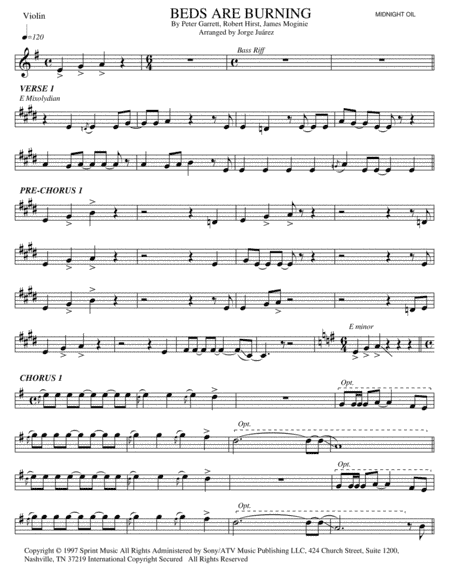 Beds Are Burning (arr. Jorge Juárez)