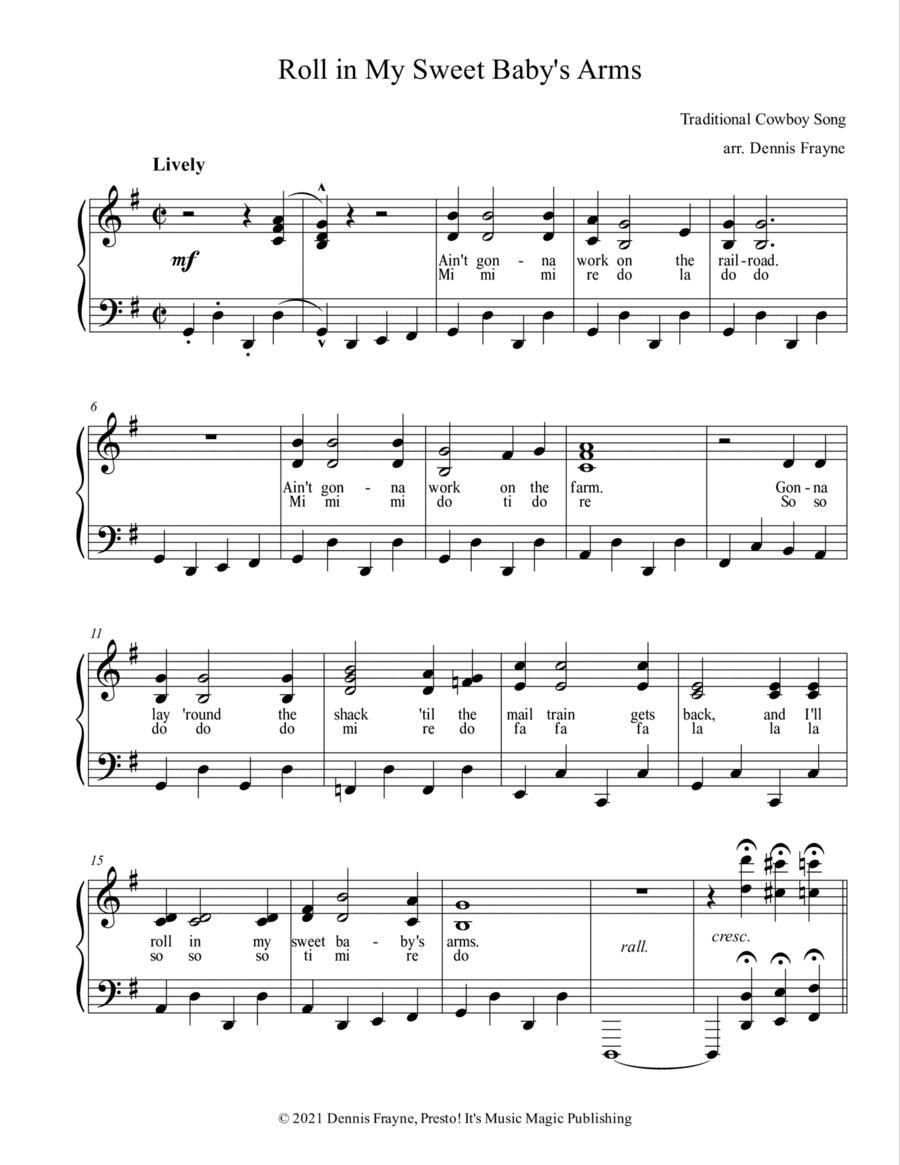 Roll in My Sweet Baby's Arms (arr. Dennis Frayne)