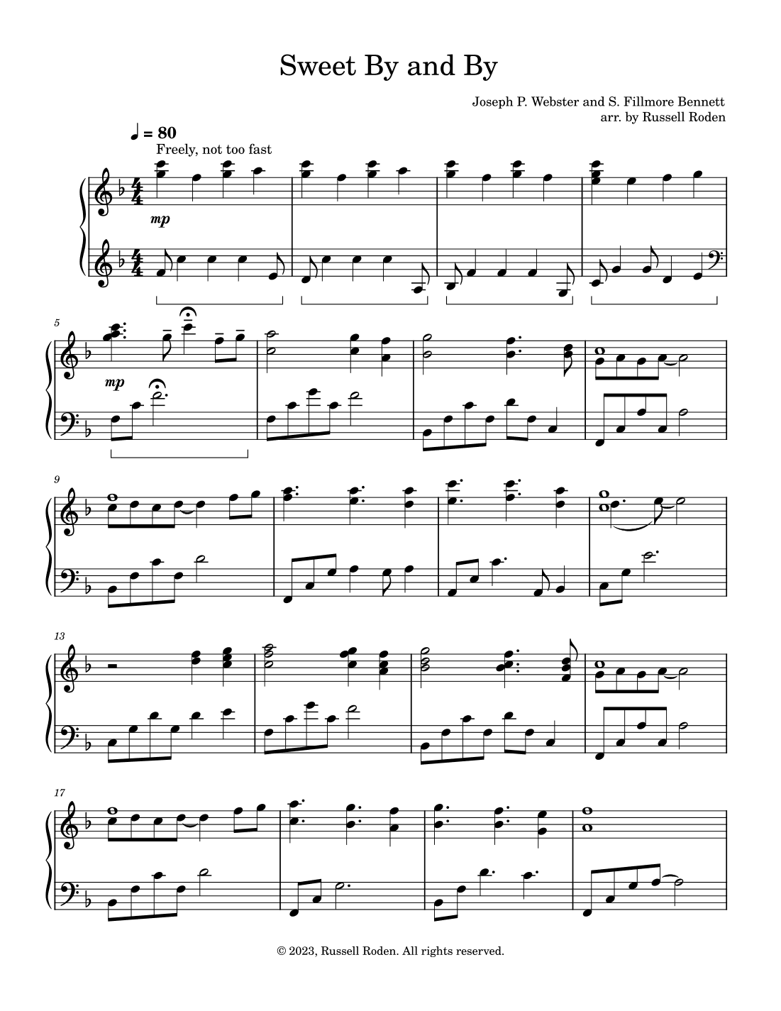 Sweet By and By (arr. Russell Roden)