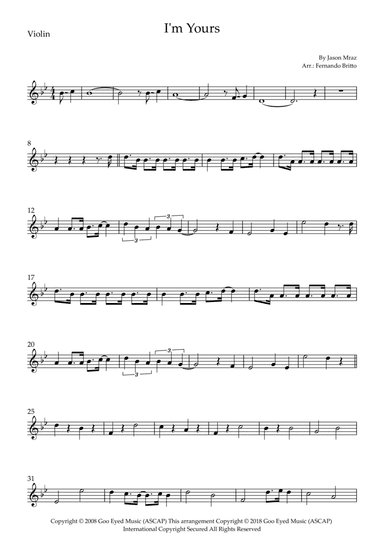 I'm Yours (arr. Fernando Britto)
