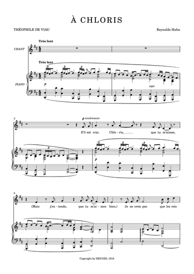 A CHLORIS in D-dur (arr. R. Schmidt Sheet Music)