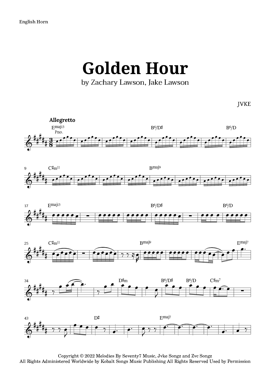 Golden Hour (arr. Langanho)