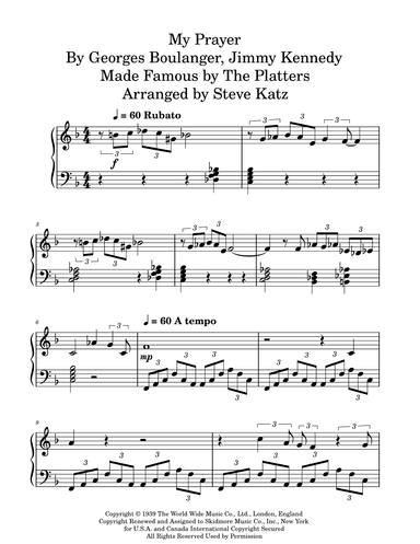 My Prayer (arr. Steve Katz)