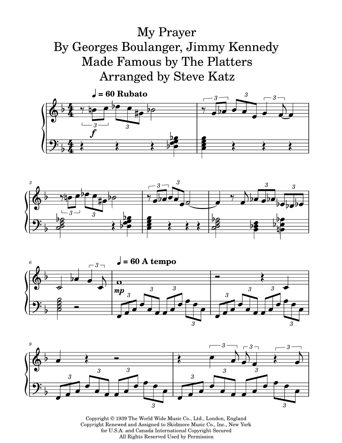 My Prayer (arr. Steve Katz)