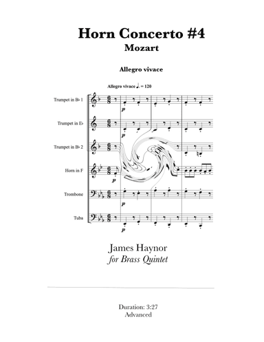 Horn Concerto #4 Finale for Brass Quintet (arr. James Haynor)