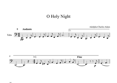O Holy Night - Adolphe-Charles Adam (Tuba) (arr. Digital Book Music)