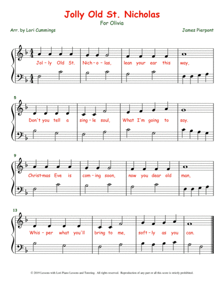 Jolly Old St. Nicholas (arr. Lori Cummings)