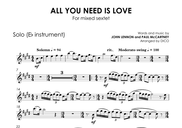 All You Need Is Love (arr. Dico)