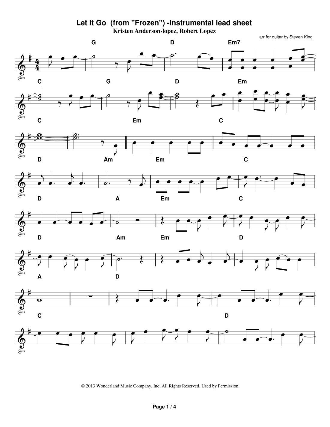 Let It Go (arr. Steven Michael King)