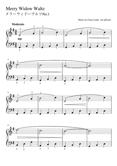 "Merry Widow Waltz No.1" (Gdur) (arr. pfkaori)