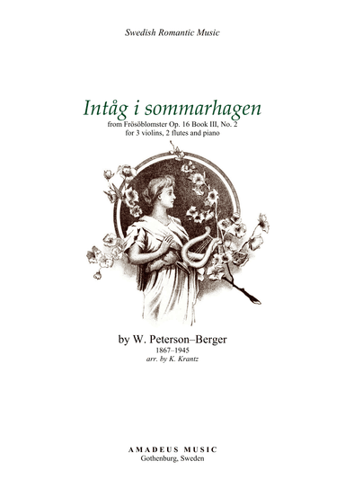 Intåg i sommarhagen for 2 flutes, 3 violins and piano (arr. K. Krantz)