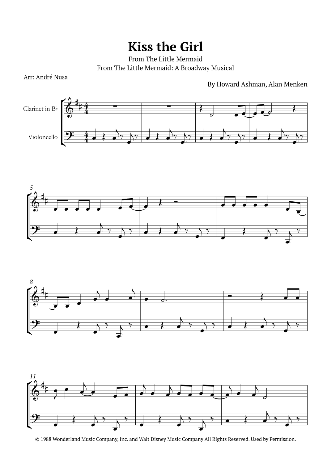 Kiss The Girl (arr. André Nusa)