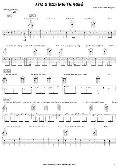 A Pair Of Brown Eyes (arr. Joe Moreg)